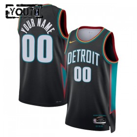 Maillot NBA Detroit Pistons Personnalisable Nike 2025-26 City Edition Noir Swingman - Enfant